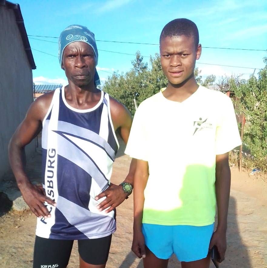 Tseko Thoabala (right) with his coach, Jacob MosemePhoto: Supplied