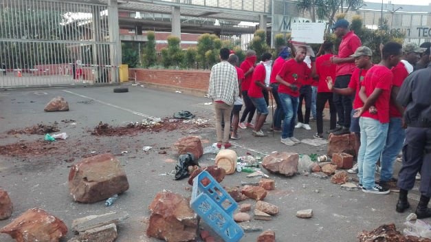 Protest at the University of KwaZulu-Natal over the weekend. (Supplied)