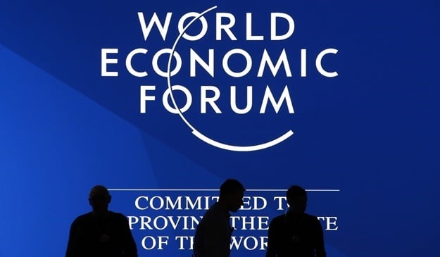 A WEF logo stands on the wall of a session hall inside the Congress Center, the venue for the World Economic Forum (WEF), in Davos, Switzerland, on Sunday, Jan. 20, 2019. World leaders, influential executives, bankers and policy makers attend the 49th annual meeting of the World Economic Forum in Davos from Jan. 22 - 25. Photographer: Stefan Wermuth/Bloomberg