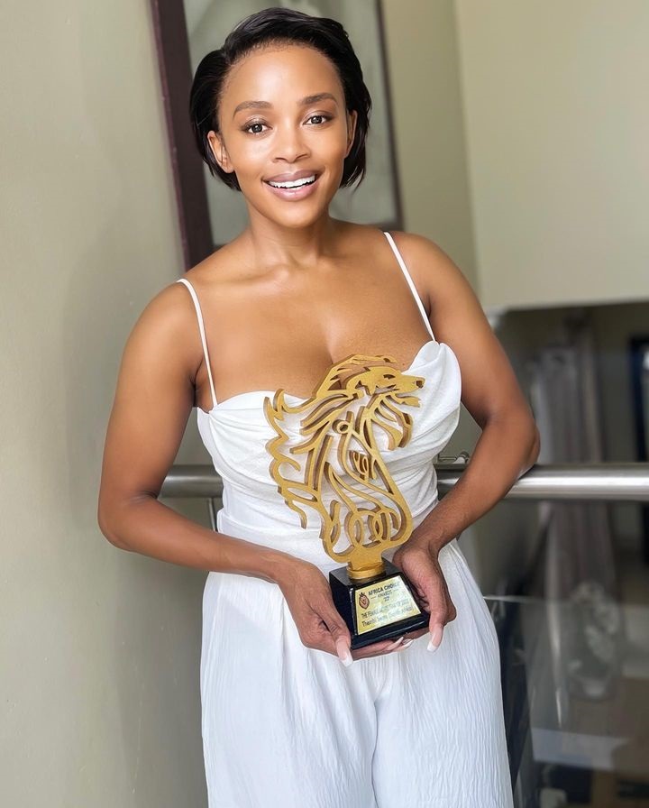 Actress, Thembi Seete, has been awarded as Best Female Movie Star of 2022 at the Africa Choice Awards