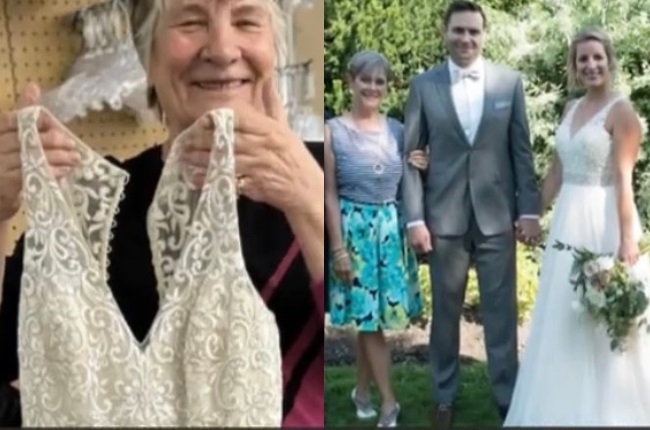  Tanya Walsh took to Facebook to find her wedding dress after her  father accidentally donated it to charity.   Screenshot via CBS News. Collage by Futhi Masilela.
