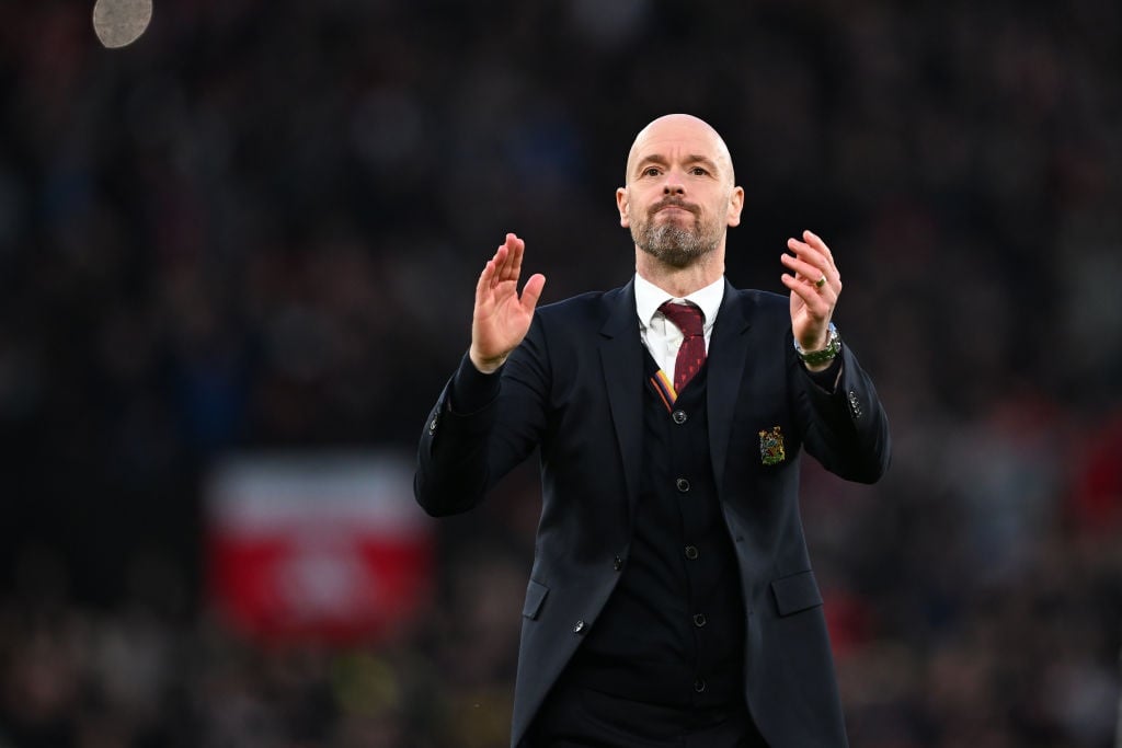 MANCHESTER, ENGLAND - MARCH 17: Erik ten Hag, manager of Manchester United looks on after the Emirates FA Cup Quarter Final between Manchester United and Liverpool FC at Old Trafford on March 17, 2024 in Manchester, England. (Photo by Michael Regan/Getty Images)