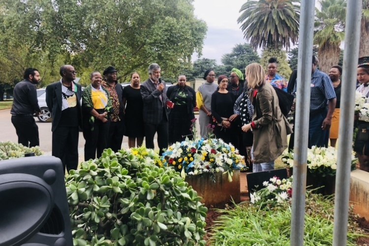Political parties gathered to celebrate the life of late struggle icon, Ahmed Kathrada, at the Westpark Cemetery in Joburg on Thursday, 28 March. Photo by Sylvester Sibiya