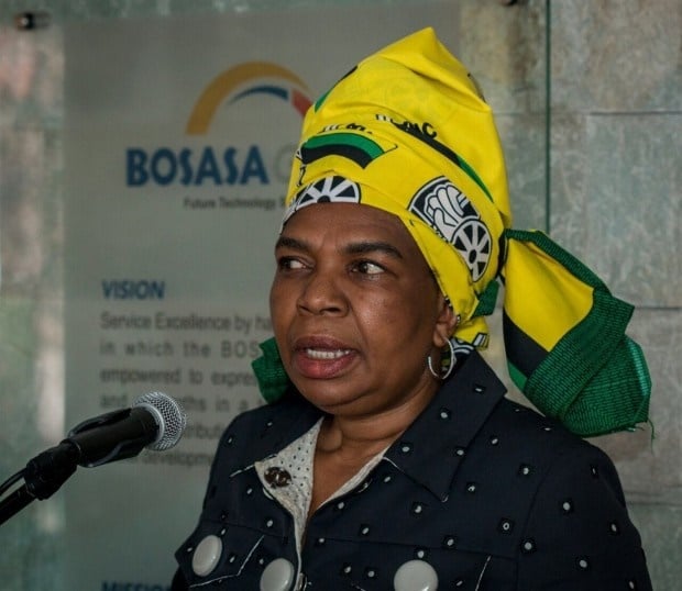 Former communications minister Dina Pule delivers a speech at Bosasa offices in this undated photograph. (Supplied) 