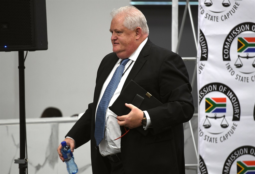 Former Bosasa top boss Angelo Agrizzi is testifying at the state capture commission in Parktown, Johannesburg. He returns to the stand clutching one of his infamous black books, which are said to contain the names of the people who received bribes from Bosasa. Picture: Felix Dlangamandla/Netwerk24 