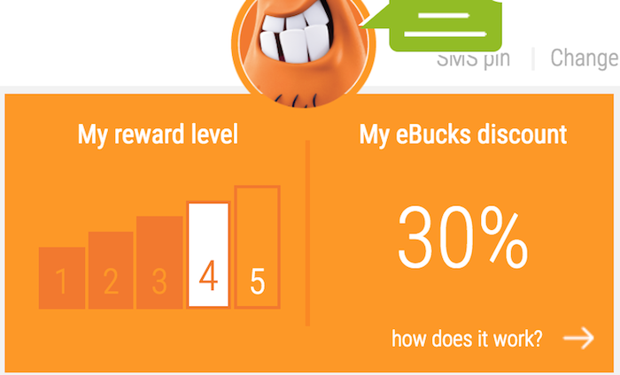 eBucks reward level