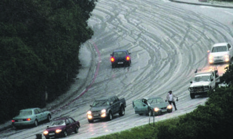 A cold front caused a big drop in the summer heat, resulting in savage hail storms.