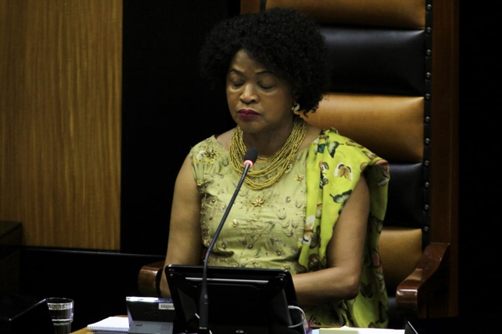 Baleka Mbete, the speaker the fifth of Parliament, is anxious as to what her future holds and whether she will be out of a job or not. PICTURE: Gallo Images/Ziyaad Douglas