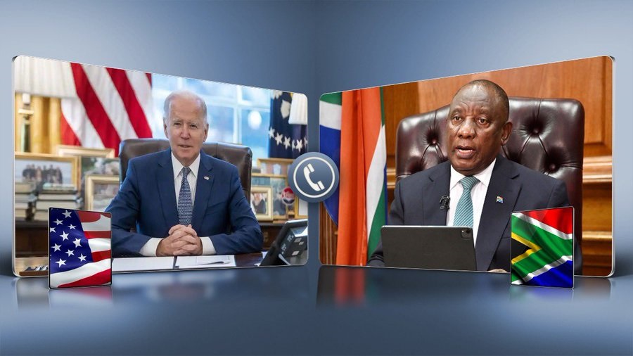 President Cyril Ramaphosa told US President Joe Biden discussed the ongoing Russian invasion of Ukraine during the phone call.