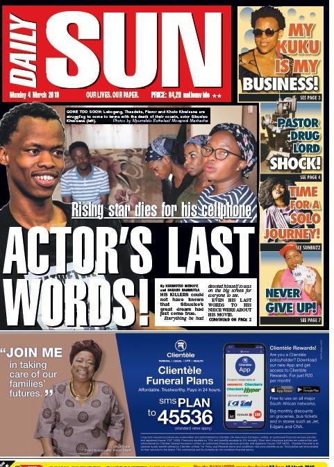 TODAY'S FRONT PAGE! | Dailysun