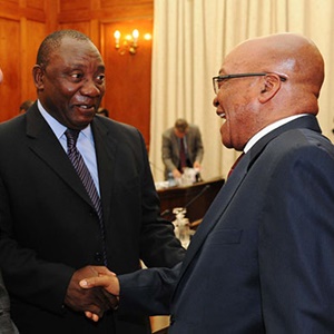 President Cyril Ramaphosa with former president Jacob Zuma. (GCIS)