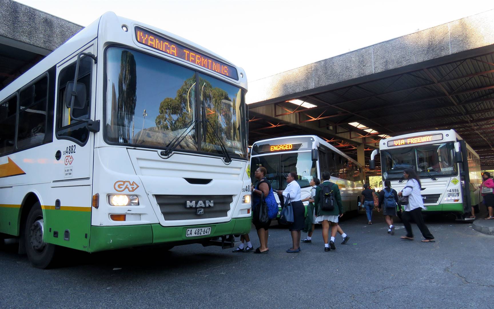 Golden Arrow buses at a terminus in Cape Town