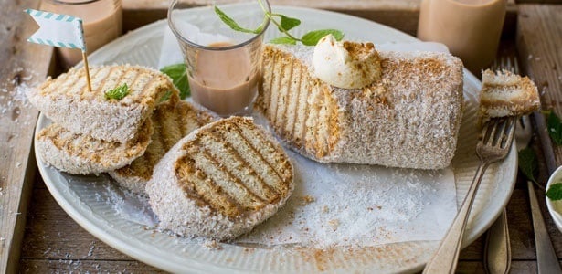 Marie biscuit and milk tart log