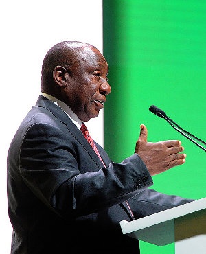 President Cyril Ramaphosa speaks at the 2019 Mining Indaba in Cape Town (GCIS)