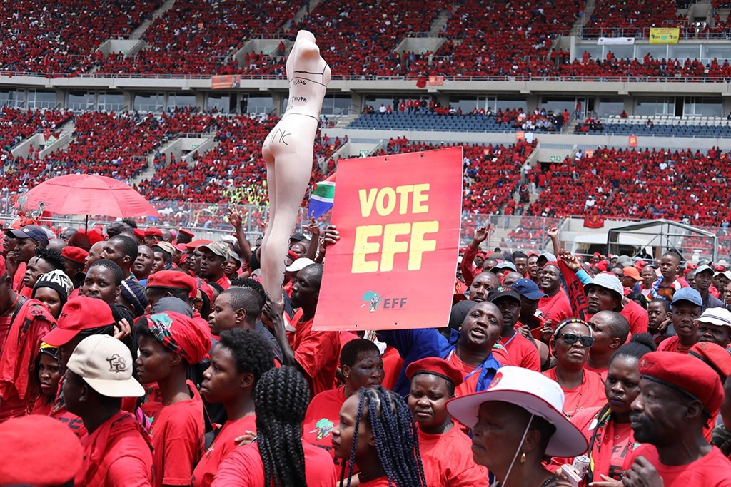 Economic Freedom Fighters supporters during the party’s manifesto launch at the Giant Stadium on February 2 2019 in Soshanguve. While addressing the crowd, Malema said that the party was aware of social ills and promised that the EFF would address them, should they win the upcoming elections. Picture: Simphiwe Nkwali/Sunday Times/ Gallo Images 