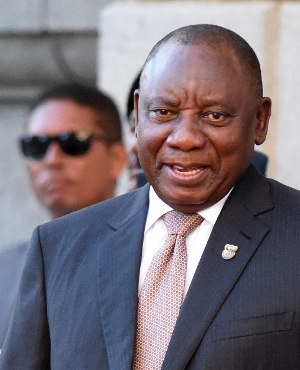 South African President Cyril Ramaphosa arrives to the parliament in Cape Town for the 2019 State of the Nation address (NASIEF MANIE/AFP/Getty Images)
