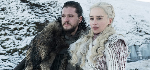 Kit Harington and Emilia Clarke in Game of Thrones. (Photo: Helen Sloan/HBO)