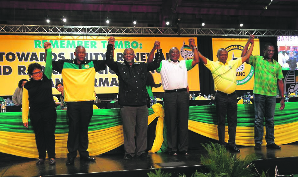 The ANC’s December 2017 national conference saw leaders from different factions elected into the party’s top six PHOTO: leon sadiki
