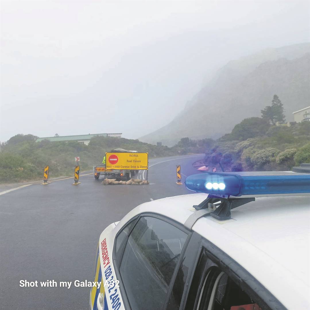 Clarence Drive (R44), between Gordon’s Bay and Kleinmond, has been closed to traffic. 