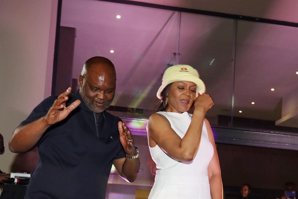 Pitso Mosimane dancing with his wife, Moira, at he