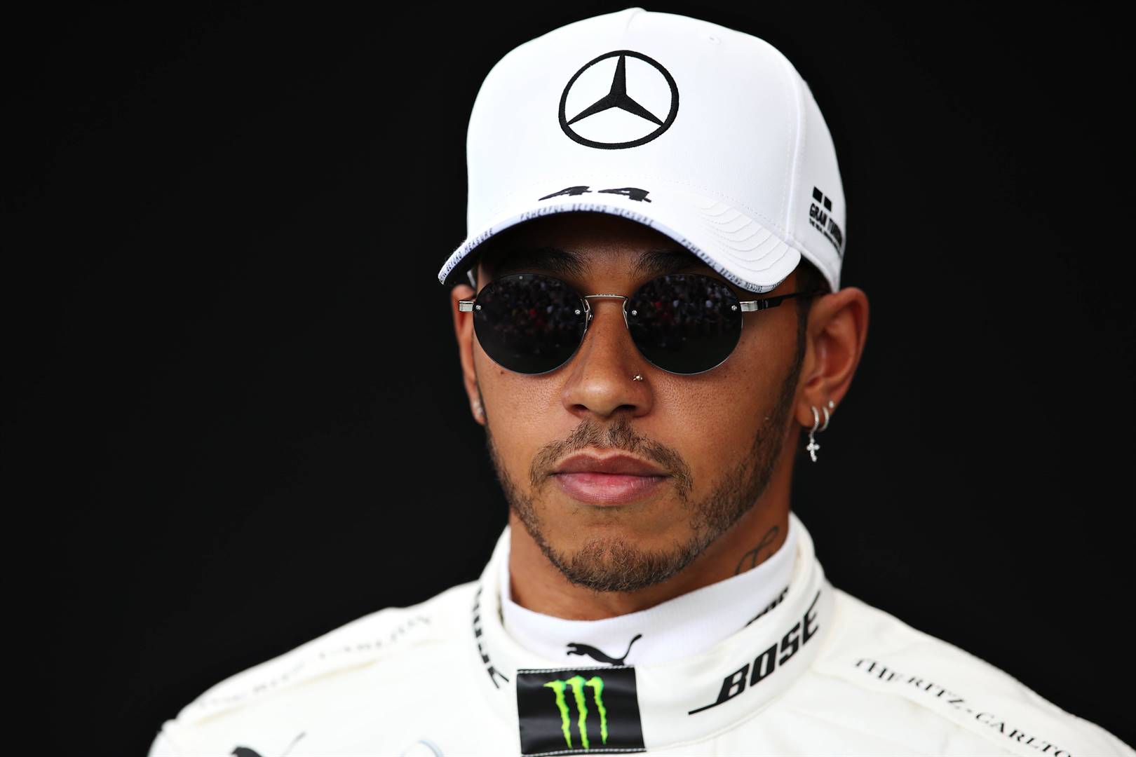 Lewis Hamilton is self-isolating after coming in contact with Idris Elba, who tested positive for Covid-19. Picture: Charles Coates / Getty Images