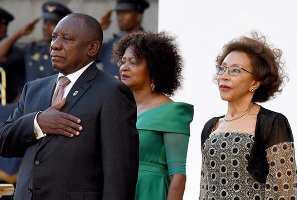 President Cyril Ramaphosa, First Lady Tshepo Motsepe and then Speaker of the National Assembly,  Baleka Mbete, at last year's State of the Nation Address. (Nasief Manie, AFP, file)