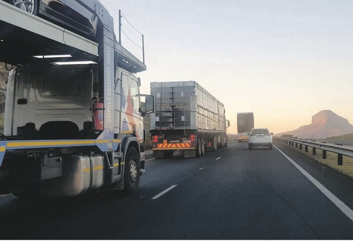 Trucks on the N3 highway Pictures: Tebogo Letsie