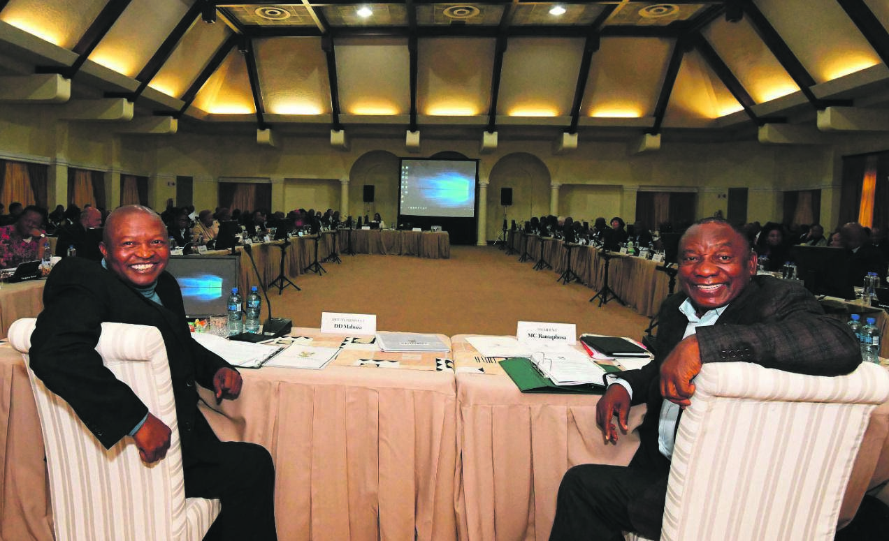 Deputy President David Mabuza and President Cyril Ramaphosa attended the Cabinet lekgotla in Tshwane this week to hear expert opinion on why the South African state still can’t execute its policies Picture: GCIS