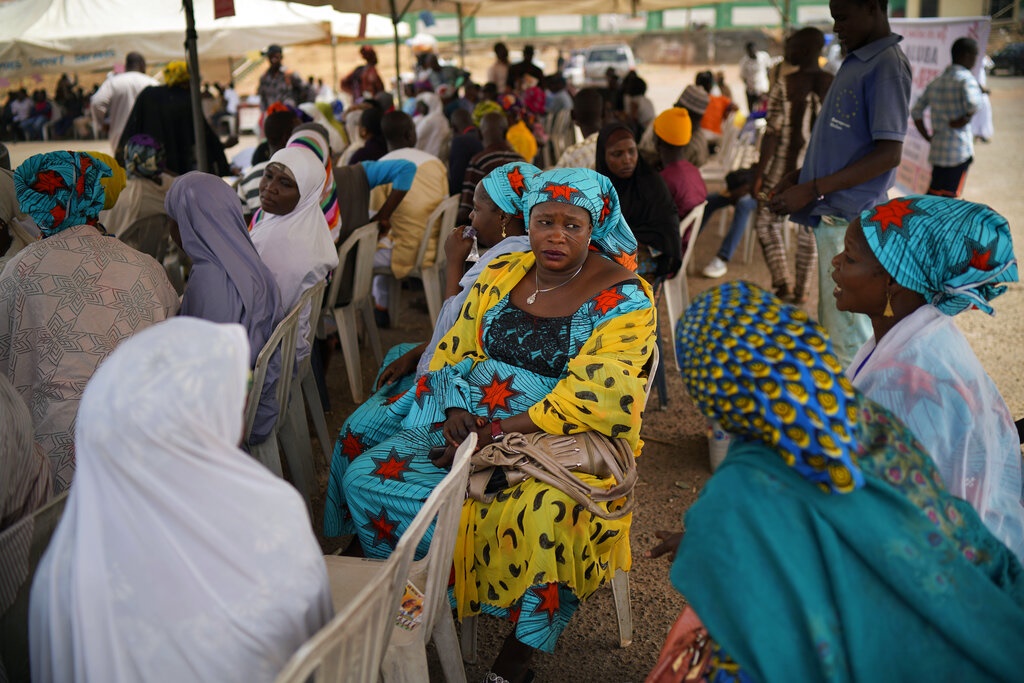 Nigerian women attend an inter-faith prayer rally organised by the Freedom and Justice Party in Abuja, Nigeria. (Jerome Delay, AP)