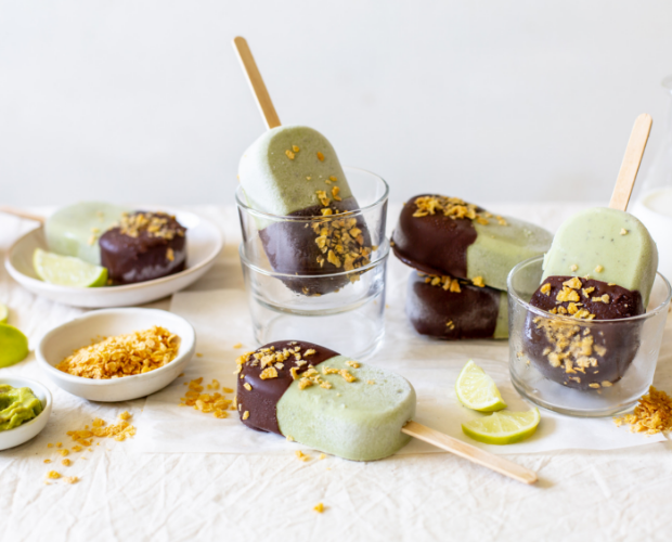 Green vegan pudding pops