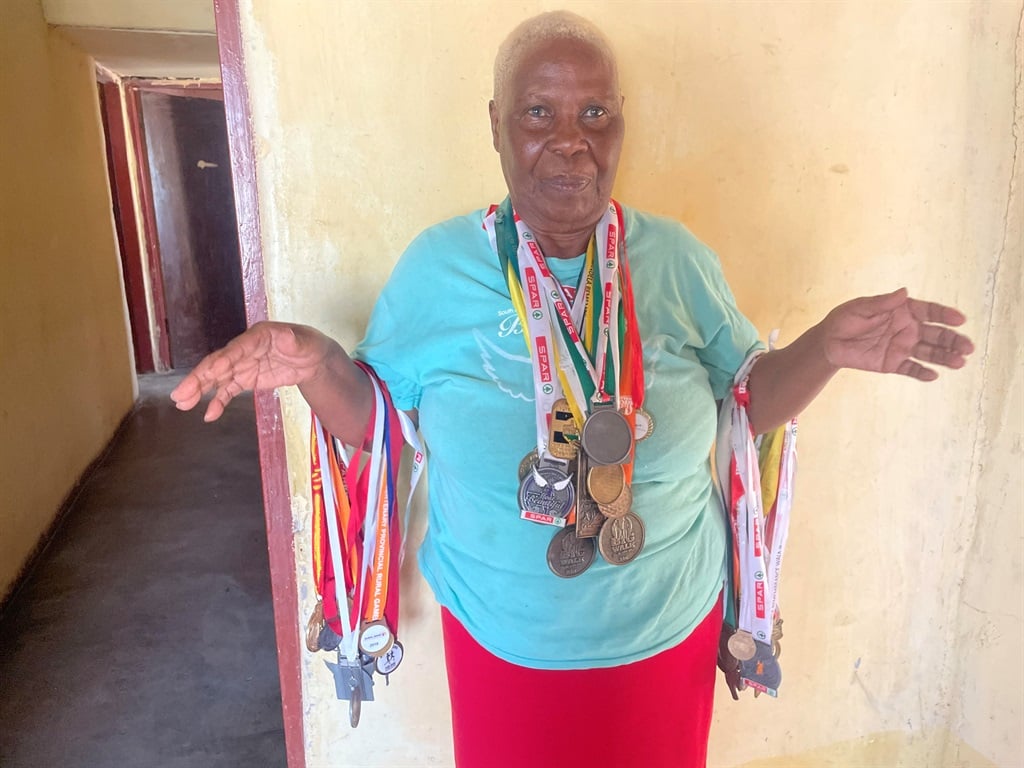 Gogo Johanna Peteke has over 50 medals from walking, running and soccer. Photo by Aron Dube 