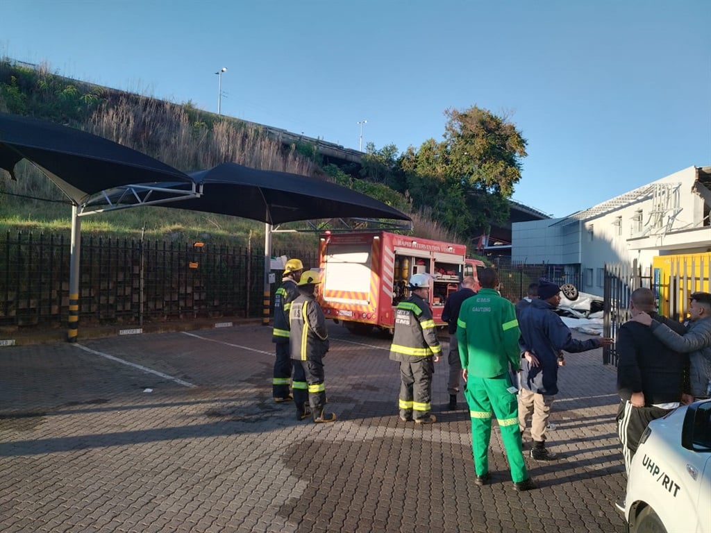 Four people were killed after car crashed, and rolled over into a car dealership (Supplied by Gauteng EMS)