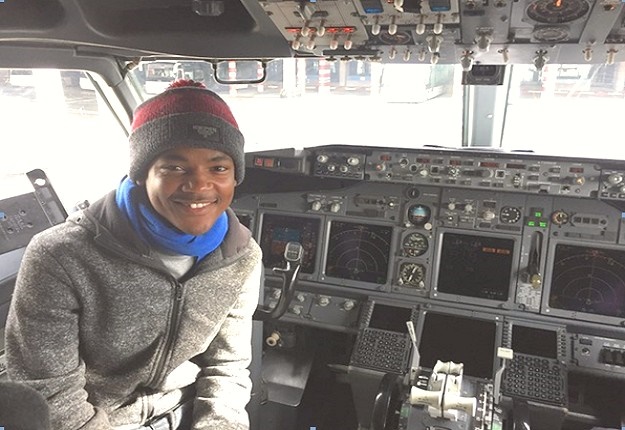 Xolisa Shenxani is hard at work making his dream to become a pilot come true