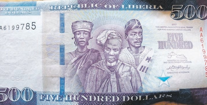 Presidential associates-turned-ministers got their hands on newly printed cash. The new money includes this 500 Liberian dollar note