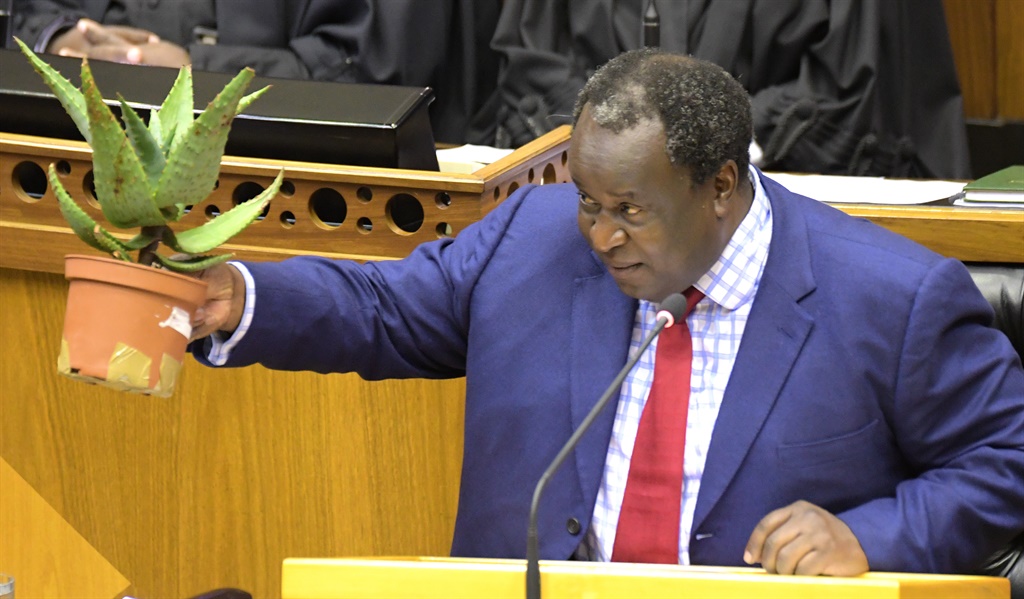 Finance minister Tito Mboweni delivers his 2019 budget speech in Parliament on February 20, 2019 in Cape Town, South Africa. Mboweni, a former SA Reserve Bank governor delivered his first annual budget speech as minister of Finance amid socio-economic and political issues in the country. (Photo by Gallo Images / Jeffrey Abrahams)