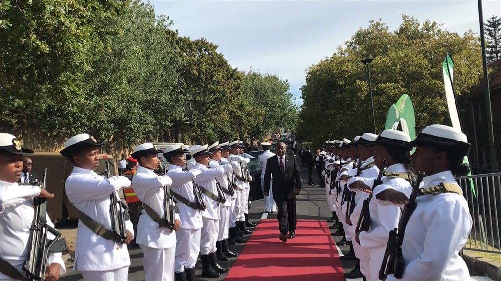 Commander-in-Chief of the South African National Defence Forces, President Cyril Ramaphosa, officiated at the wreathlaying ceremony at the #SSMendi Memorial Site at the University of Cape Town.