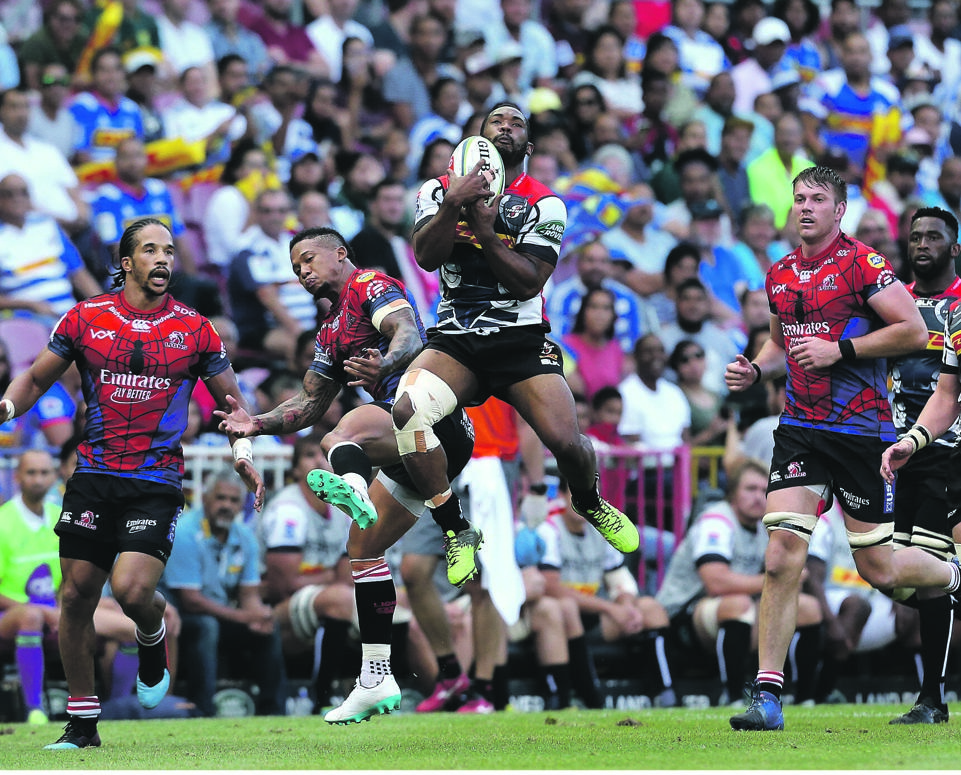 FLYING HIGH Sergeal Petersen of the Stormers leaps for the ball during a Super Rugby match against the Lions at Newlands Stadium in Cape Town yesterday                                             PHOTO: Carl Fourie / Gallo Images