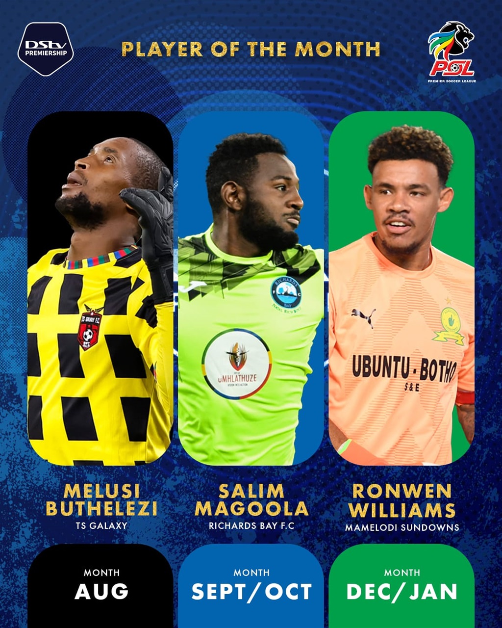 PSL's Goalkeeper of the Month Winners 