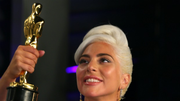 Lady Gaga attends the 2019 Vanity Fair Oscar Party following her Oscar win.