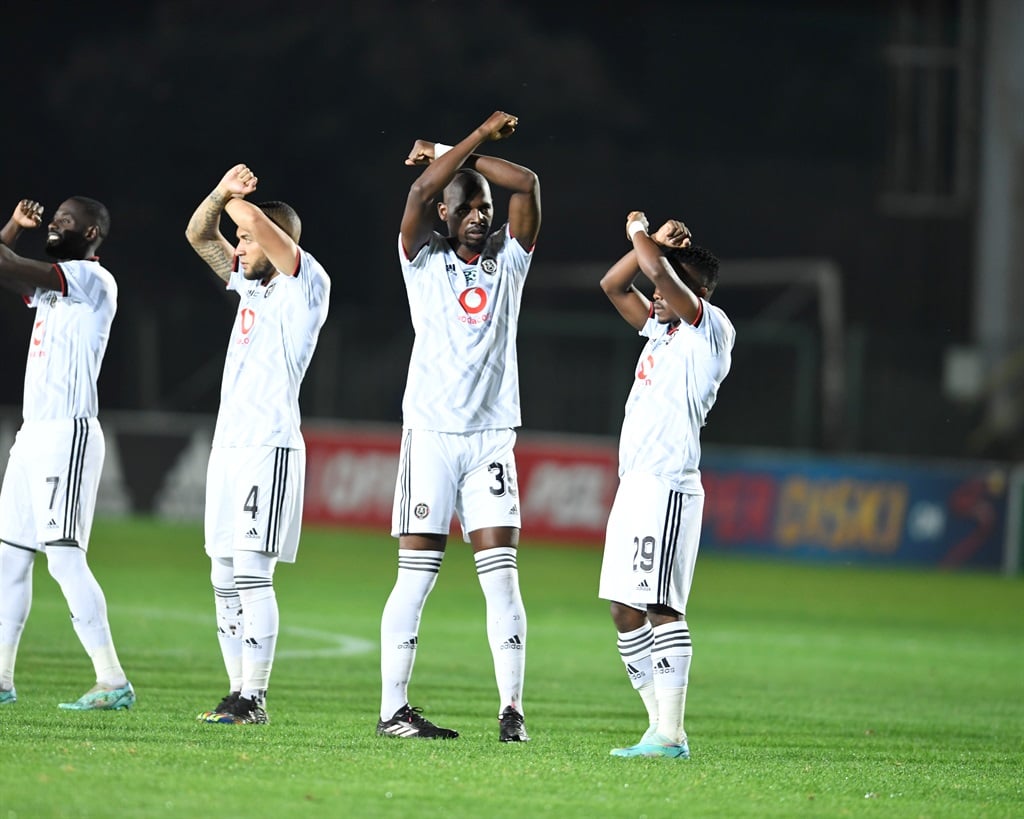 Orlando Pirates players during the Nedbank Cup last 32 match between All Stars and Orlando Pirates at Bidvest Stadium on February 11, 2023 in Johannesburg, South Africa. 