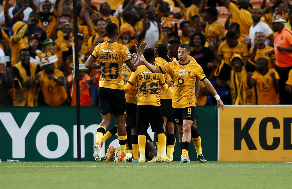 JOHANNESBURG, SOUTH AFRICA - MARCH 12: Kaizer Chiefs celebrate their goal against Casric Stars during the Nedbank Cup last 16 match between Kaizer Chiefs and Casric Stars at FNB Stadium on March 12, 2023 in Johannesburg, South Africa. (Photo by Gallo Images)