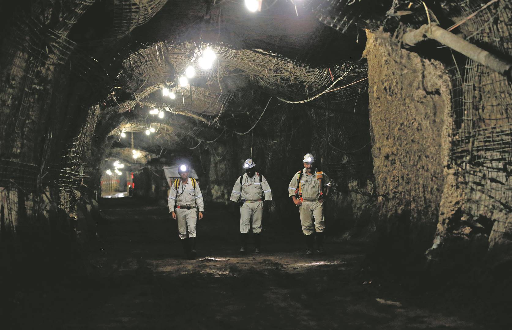 Mine workers at Gold Fields South Deep mine in Westonaria, south-west of Johannesburg. A decline in employment figures for the sector shows that SA is losing its lustre.