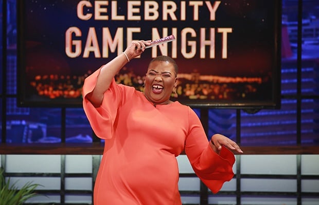 Anele Mdoda on 'Celebrity Game Night.' (Photo supplied: E! Africa)
