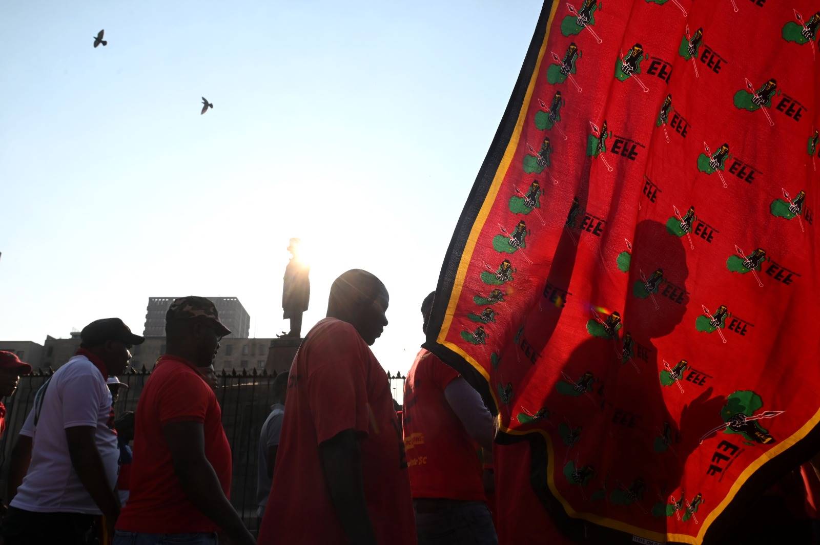 EFF-betogers Maandag in Pretoria. Foto: Deaan Vivier