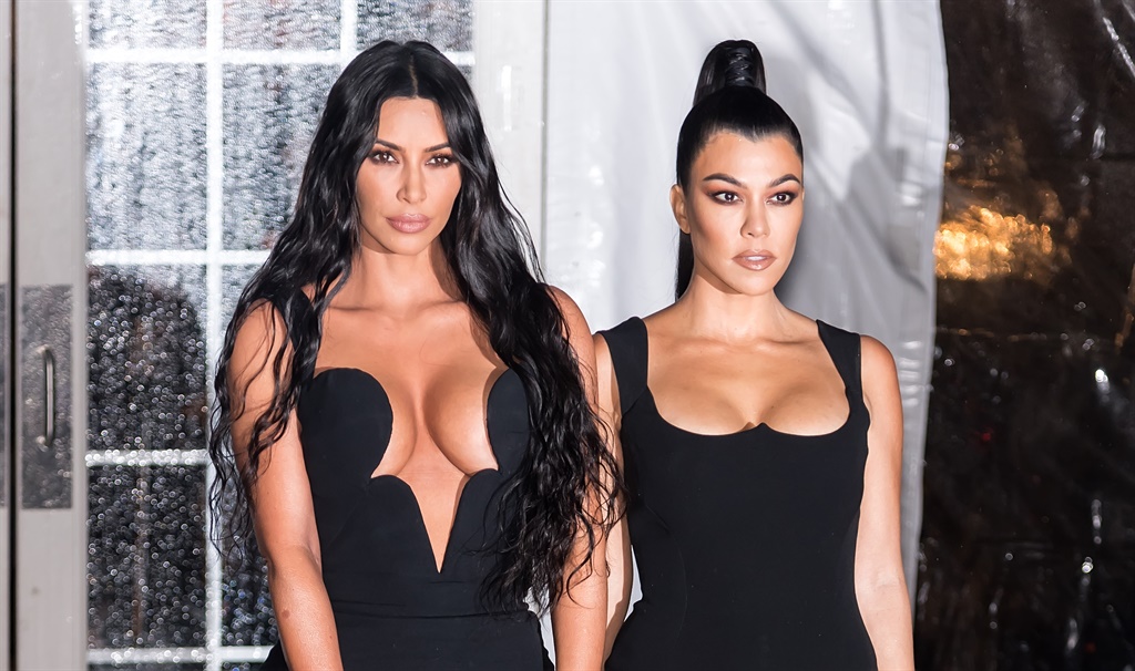 Kim Kardashian West and Kourtney Kardashian are seen arriving to the amfAR New York Gala 2019 at Cipriani Wall Street