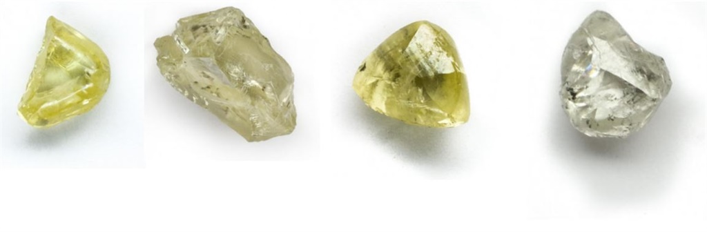 Diamonds found at the Liqhobong mine.