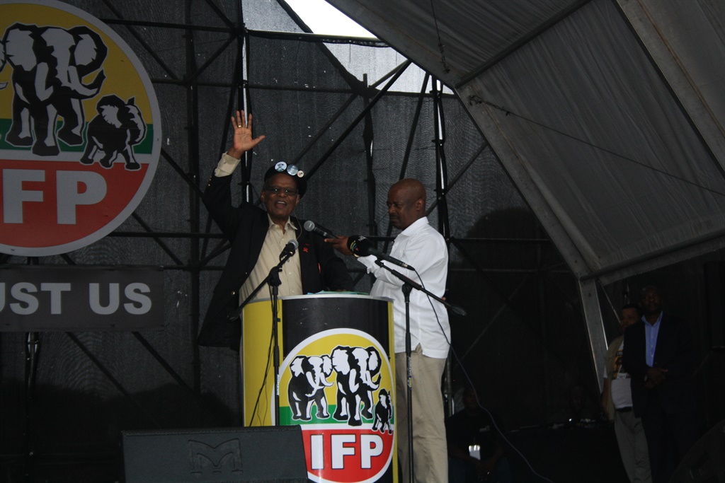 IFP leader Mangosuthu Buthelezi at the launch of the party's 2019 election manifesto.