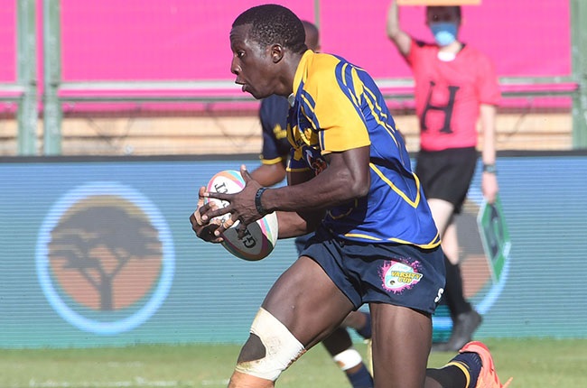 Tinotenda Mavesere in action for UWC during the 2021 Varsity Cup. (Photo by Lee Warren/Gallo Images)