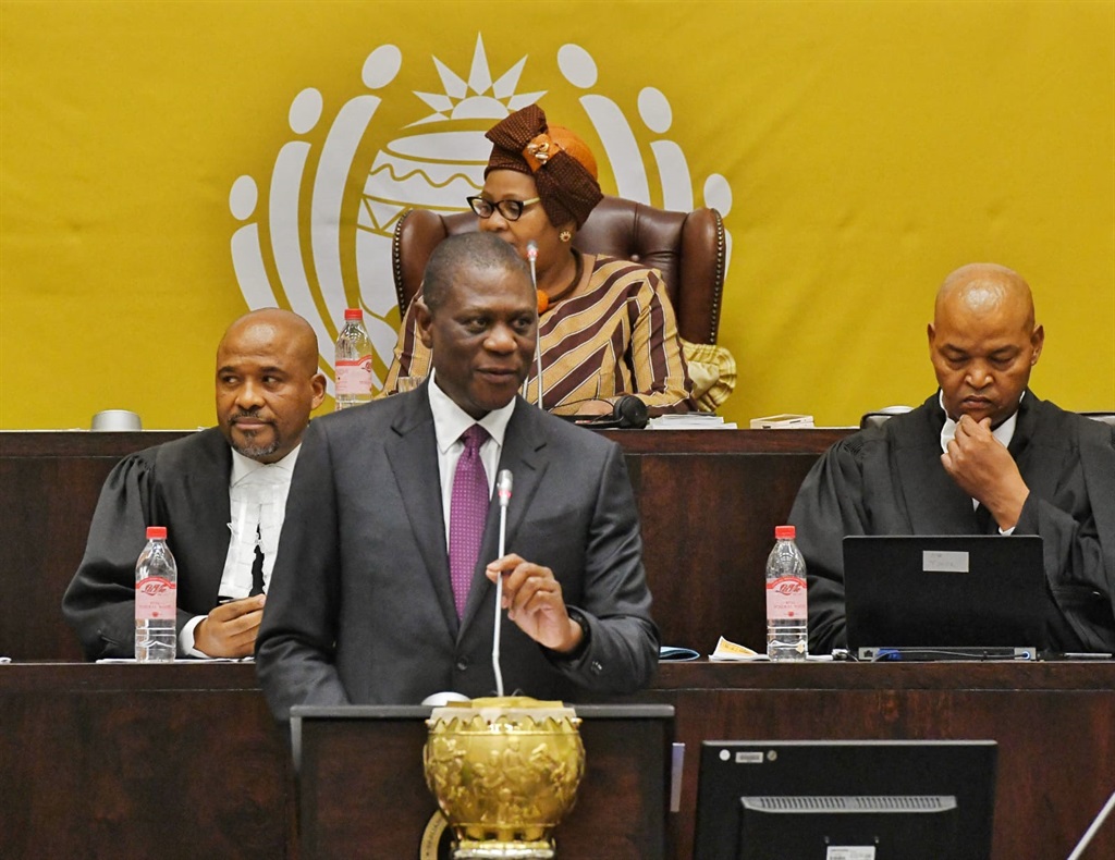Deputy president Paul Mashatile in Parliament during a Q&A answer. 