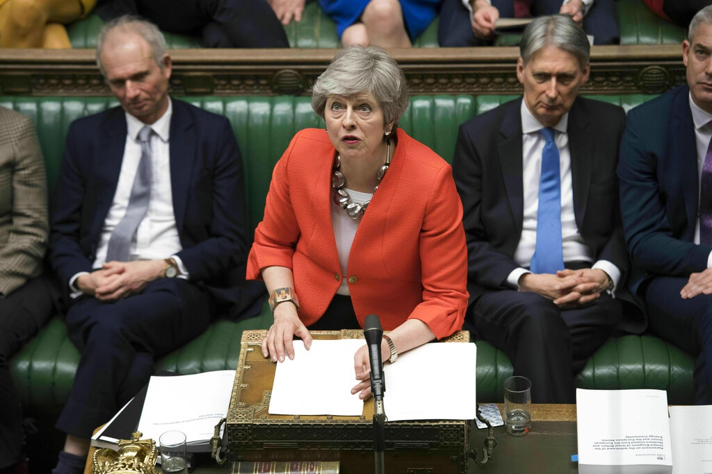 Britain's Prime Minister Theresa May. (Jessica Taylor, UK Parliament via AP)